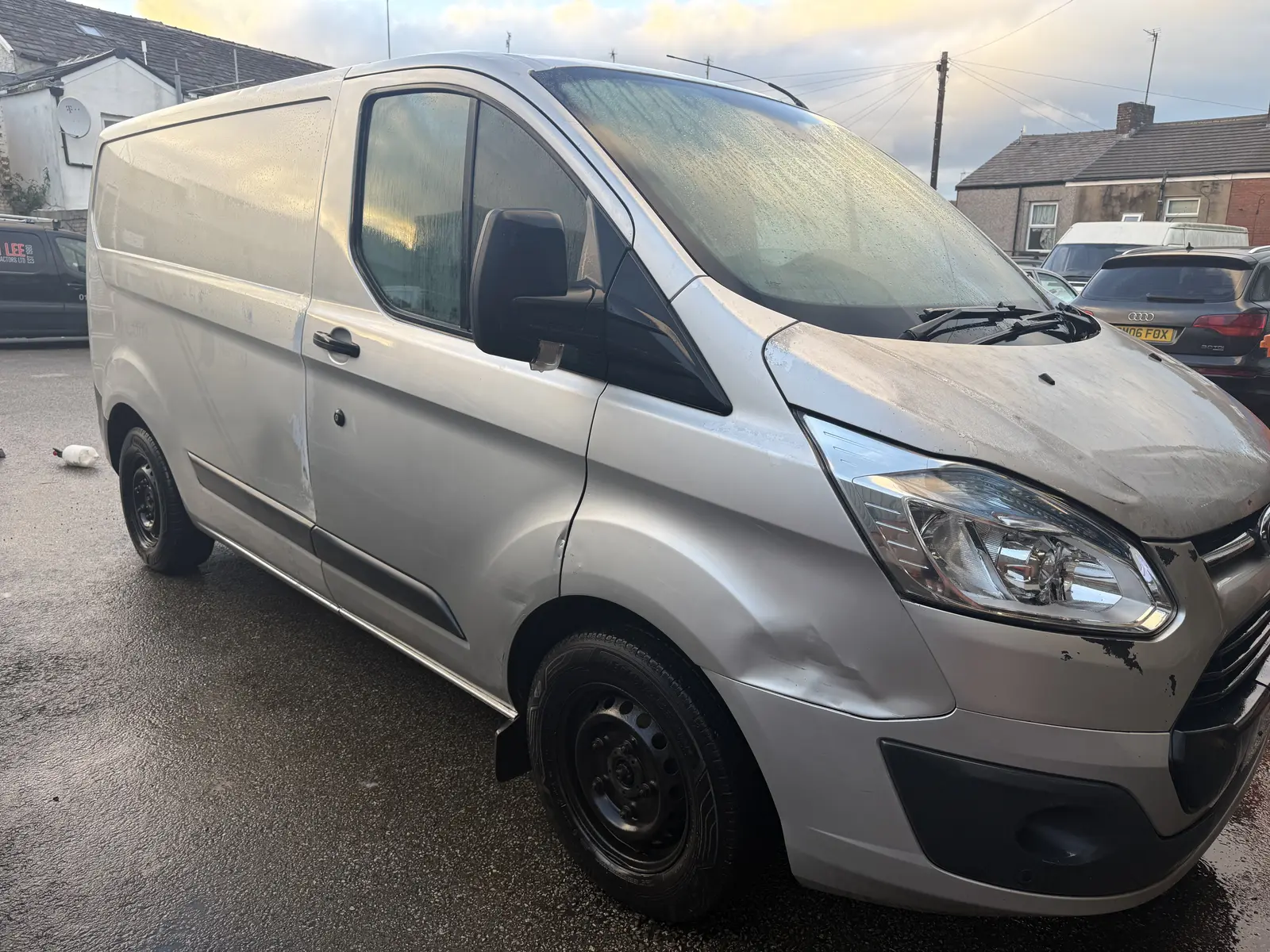 Silver Ford Transit Custom before full exterior refinishing