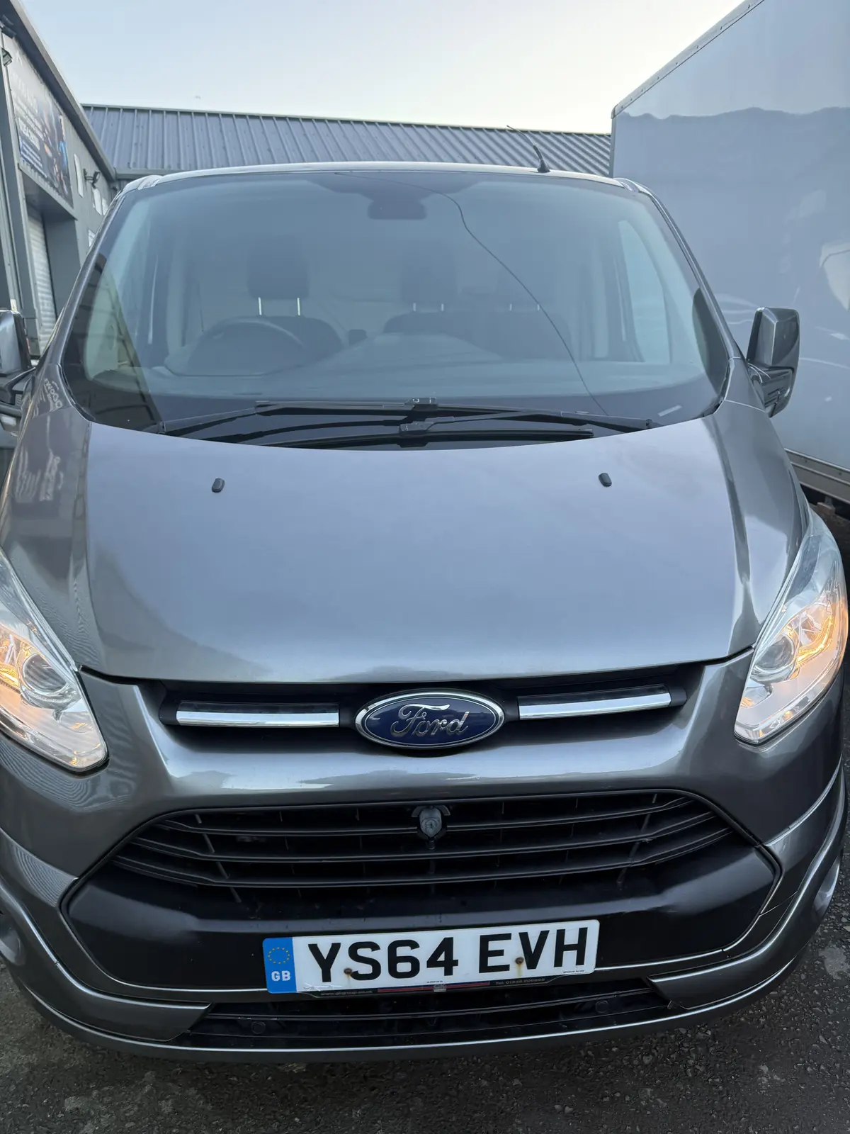 Finished Ford Transit Custom front view after respray