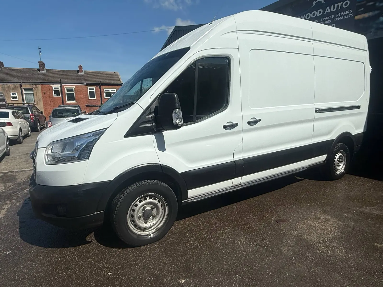 White Ford Transit after repaint at Ewood Pitstop Blackburn